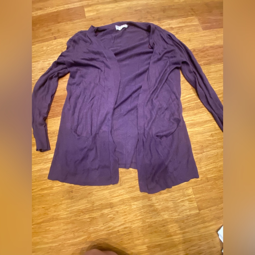 Purple cardigan
